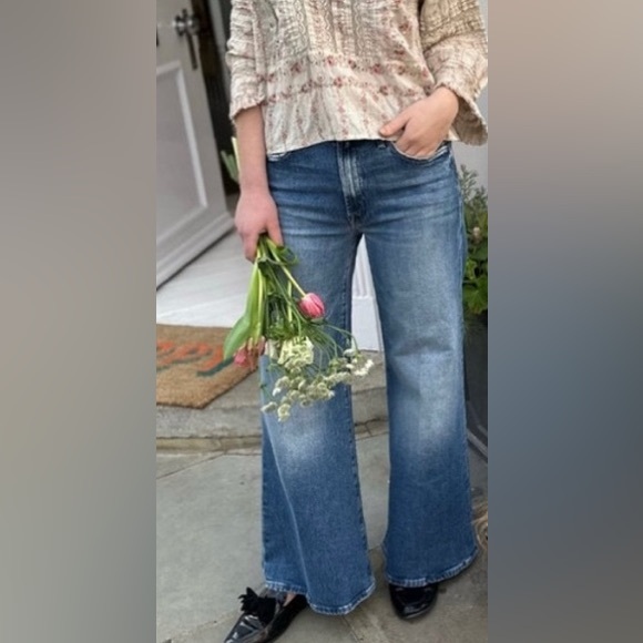MOTHER Denim - MOTHER Blue Wide Leg Flare Jeans